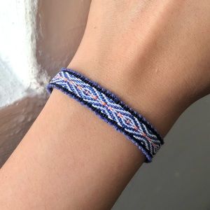 Dusky Blue Boho Woven Bracelet
